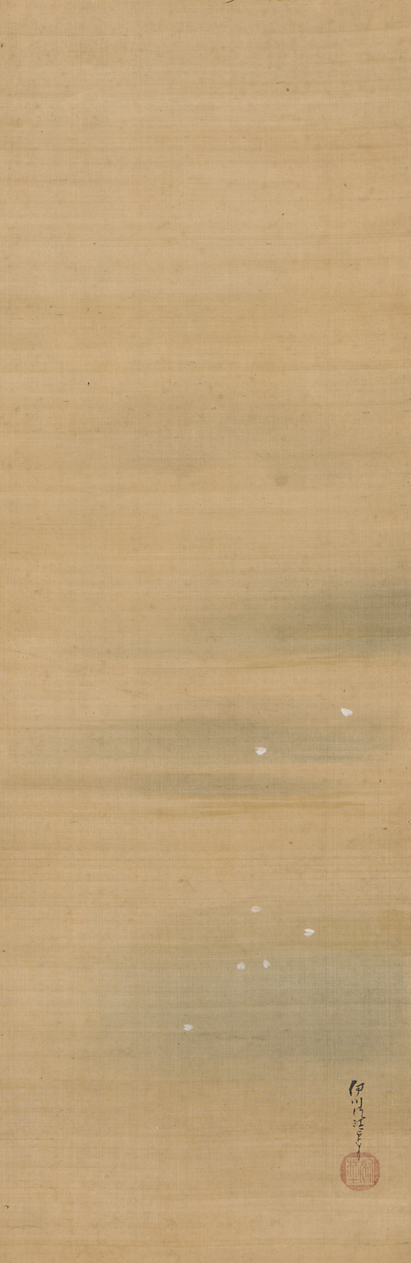 Kanō Isen'in (1775–1828), Water with Floating Cherry Petals