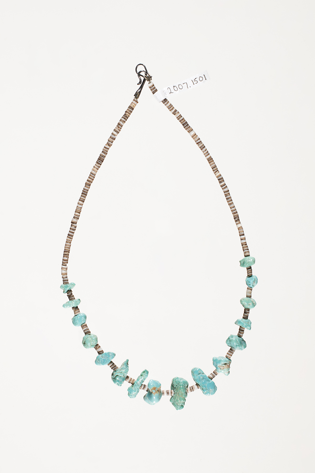 unrecorded Pueblo artist, shell and turquoise necklace