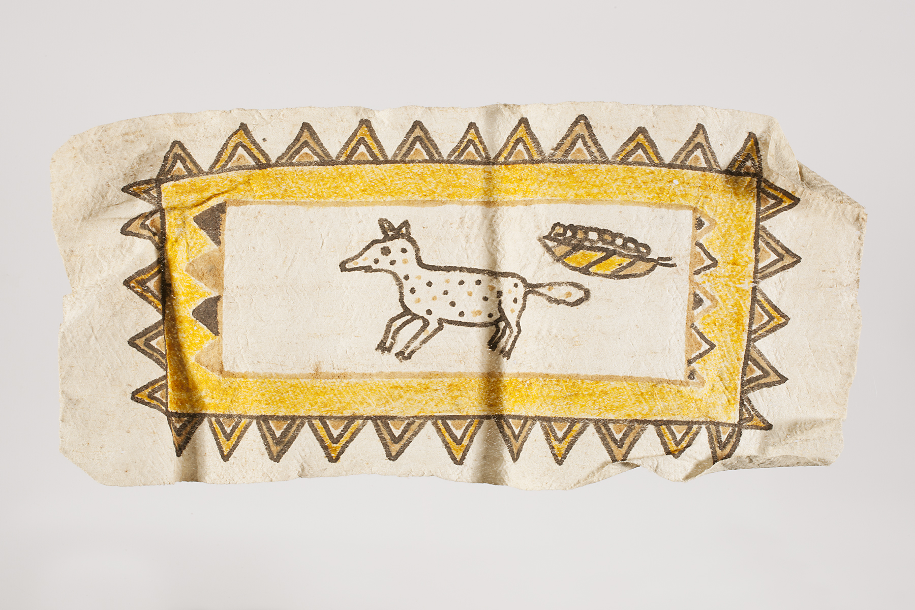 painting on bark cloth, unrecorded Bora artist
