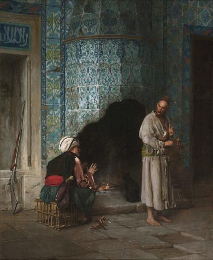 Jean-Léon Gérôme (1824–1904), A Chat by the Fireside