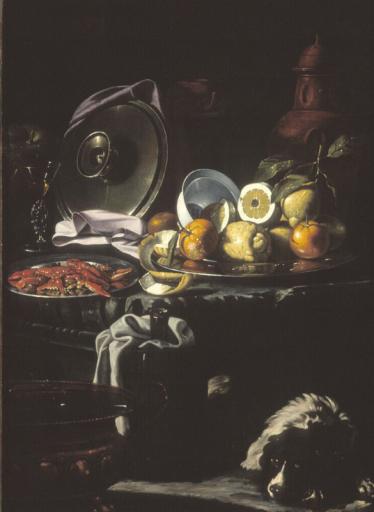 Cristoforo Monari (1667–1720), Still Life with Dog and Fruit