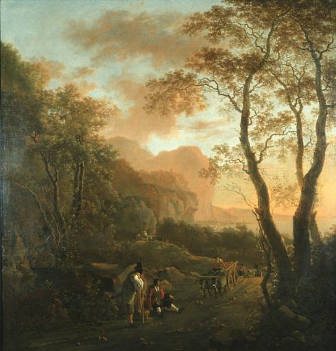 Jan Both (circa 1618–1652), Italian Landscape with Resting Travelers