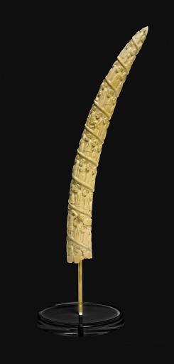 unrecorded Kongo artist, carved ivory tusk