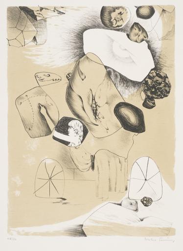 Troisième péril (Third peril), Dorothea Tanning;  Librairie Les Pas Perdus, Paris;  Atelier Desjobert; Maurice Gantner; Andre Pieyre de Mandiargues