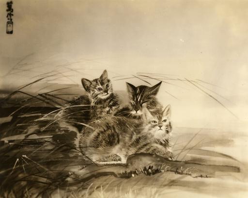 untitled (painting of cats by Mirikitani), Graham L. Schofield