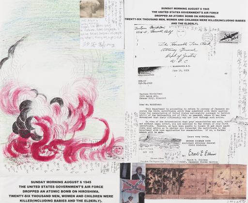 untitled (Hiroshima, Tule Lake, citizenship), Jimmy Tsutomu Mirikitani (1920–2012)