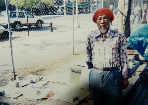 Jimmy Tsutomu Mirikitani on the streets, George Sakamoto