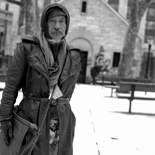 Jimmy Tsutomu Mirikitani on the streets,  Satō Tetsurō