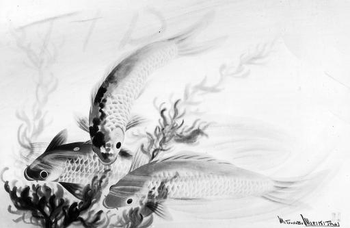 Sumi-e painting presented to Charles F. Seabrook by Mitsunobu Mirikitani, unknown maker